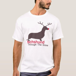 Dachshund door de sneeuw t-shirt