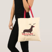Dachshund door de sneeuw tote bag (Voorkant (product))