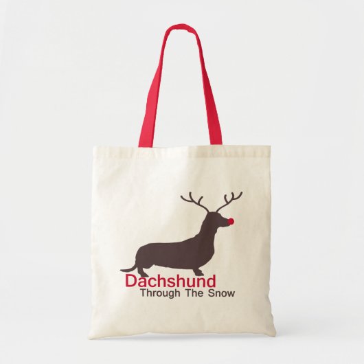 Dachshund door de sneeuw tote bag (Voorkant)