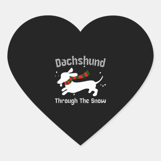 Dachshund door de sneeuw Ugly met kerst Hart Sticker (Voorkant)