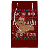 Dachshund door de sneeuw Ugly met kerst Klein Cadeauzakje (Voorkant)