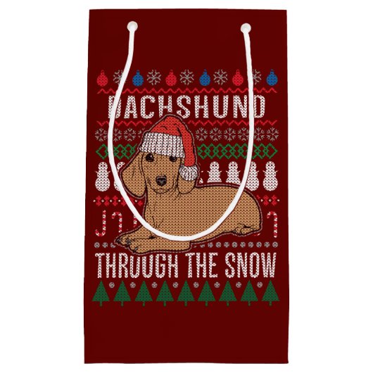 Dachshund door de sneeuw Ugly met kerst Klein Cadeauzakje