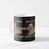 Dachshund door de sneeuw Ugly met kerst Koffiemok (Voorkant links)