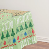 Dachshund door de sneeuw Ugly met kerst Tafelkleed (Voorbeeld)