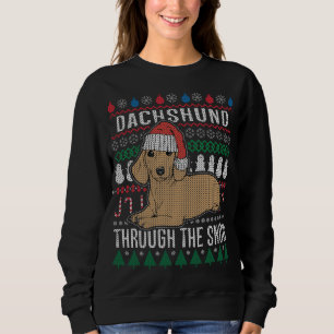 Dachshund door de sneeuw Ugly met kerst Trui