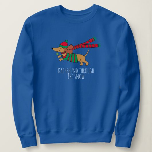 Dachshund door de sneeuwhoes T-shirt (Design voorkant)