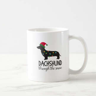 Dachshund door de sneeuwMok, Kerstmis Koffiemok