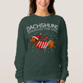 Dachshund door de sneeuwnende hond kerstmis trui (Voorkant)