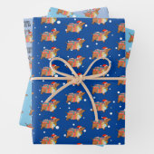 Dachshund door de sneeuwworsthond inpakpapier vel (In situ)