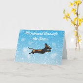 Dachshund door de Snow Holiday Gifts Kaart (Gele Bloem)