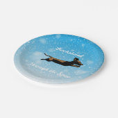 Dachshund door het bord van het sneeuwfeest (Gekanteld)