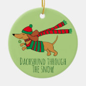 Dachshund door het Ornament sneeuwcirkel (Voorkant)