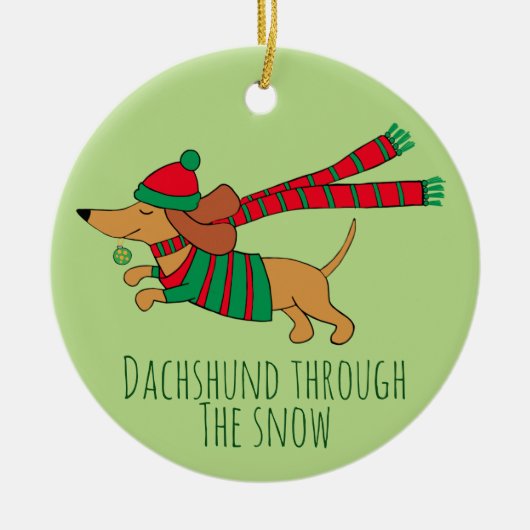 Dachshund door het Ornament sneeuwcirkel (Voorkant)