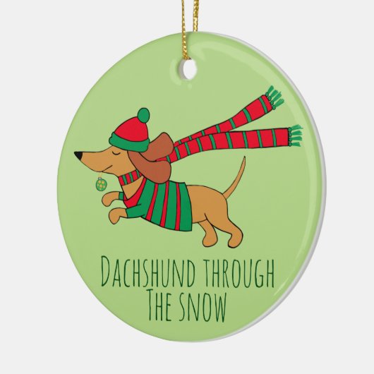 Dachshund door het Ornament sneeuwcirkel (Links)
