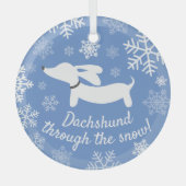 Dachshund door het Ornament van de sneeuwkerstboom (Voorkant)