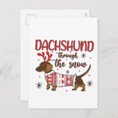 Dachshund door het sneeuwkerstHondenliefhebber Feestdagenkaart (Voorkant / Achterkant)