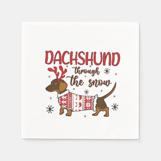 Dachshund door het sneeuwkerstHondenliefhebber Servet (Voorkant)