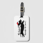 Dachshund door het sneeuwkerstVakantie Bagagelabel (Voorkant (verticaal))