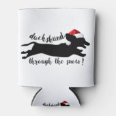 Dachshund door het sneeuwkerstVakantie Blikjeskoeler (Voorkant)