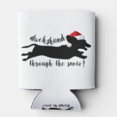 Dachshund door het sneeuwkerstVakantie Blikjeskoeler (Achterkant)