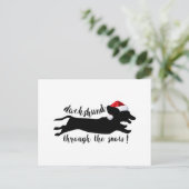 Dachshund door het sneeuwkerstVakantie Feestdagenkaart (Staand voorkant)