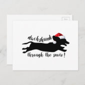 Dachshund door het sneeuwkerstVakantie Feestdagenkaart (Voorkant / Achterkant)
