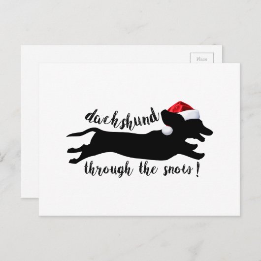 Dachshund door het sneeuwkerstVakantie Feestdagenkaart (Voorkant / Achterkant)