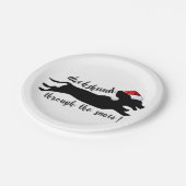 Dachshund door het sneeuwkerstVakantie Papieren Bordje (Gekanteld)