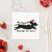 Dachshund door het sneeuwkerstVakantie Servetten (Insitu)