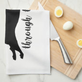 Dachshund door het sneeuwkerstVakantie Theedoek (Quarter Fold)