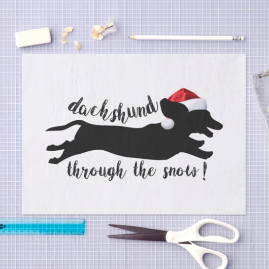 Dachshund door het sneeuwkerstVakantie Tissuepapier (Craft)