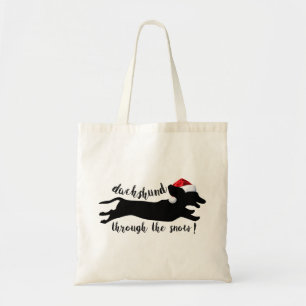 Dachshund door het sneeuwkerstVakantie Tote Bag