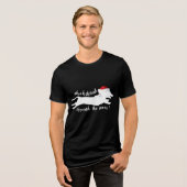 Dachshund door het sneeuwkerstVakantie Tri-Blend Shirt (Voorkant volledig)