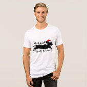 Dachshund door het sneeuwkerstVakantie Tri-Blend Shirt (Voorkant volledig)