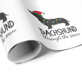 Dachshund door het sneeuwpakpapier cadeaupapier (Rol Hoek)