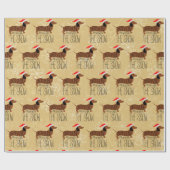 Dachshund door het sneeuwpakpapier cadeaupapier (Vlak)