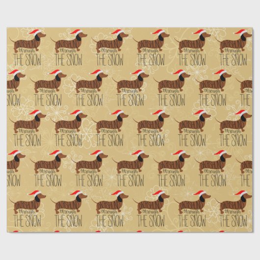 Dachshund door het sneeuwpakpapier cadeaupapier (Vlak)