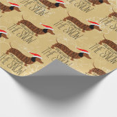 Dachshund door het sneeuwpakpapier cadeaupapier (Hoek)