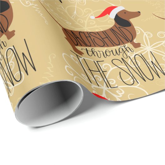 Dachshund door het sneeuwpakpapier cadeaupapier (Rol Hoek)