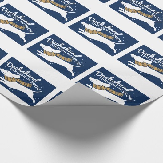 Dachshund door het sneeuwpakpapier cadeaupapier (Hoek)