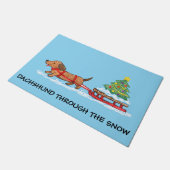 Dachshund Door Mat Door Mat Sneeuw (Schuin)
