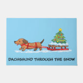 Dachshund Door Mat Door Mat Sneeuw (Voorkant)