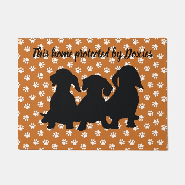 Dachshund door Mat Silhouette Doxies Butterscotch (Voorkant)