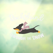 Dachshund door sneeuw ©GraphicLoveShop Raamsticker (Vel 3)
