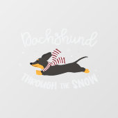 Dachshund door sneeuw ©GraphicLoveShop Raamsticker (Vel)