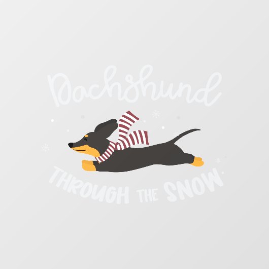 Dachshund door sneeuw ©GraphicLoveShop Raamsticker (Vel)