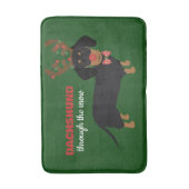 Dachshund door sneeuw Schattige Doxie rendier hond Badmat (Voorkant Verticaal)