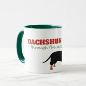 Dachshund door sneeuw Schattige Doxie rendier hond Mok (Voorkant links)