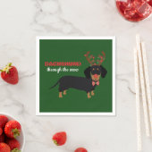 Dachshund door sneeuw Schattige Doxie rendier hond Servet (Insitu)