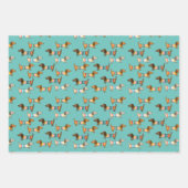 dachshund door snow - kerstcadeau inpakpapier vel (Voorkant)